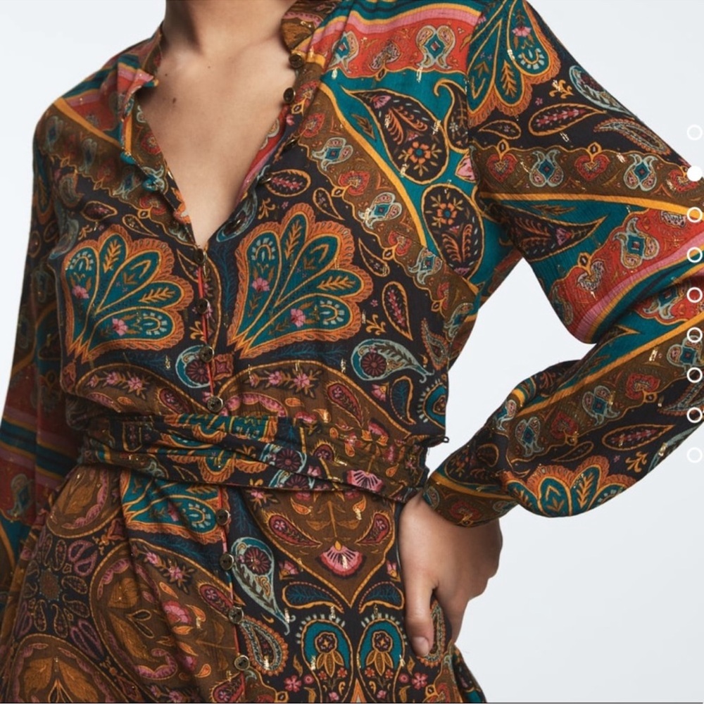Zara Multicolor Paisley Print Dress - Picture 2 of 10